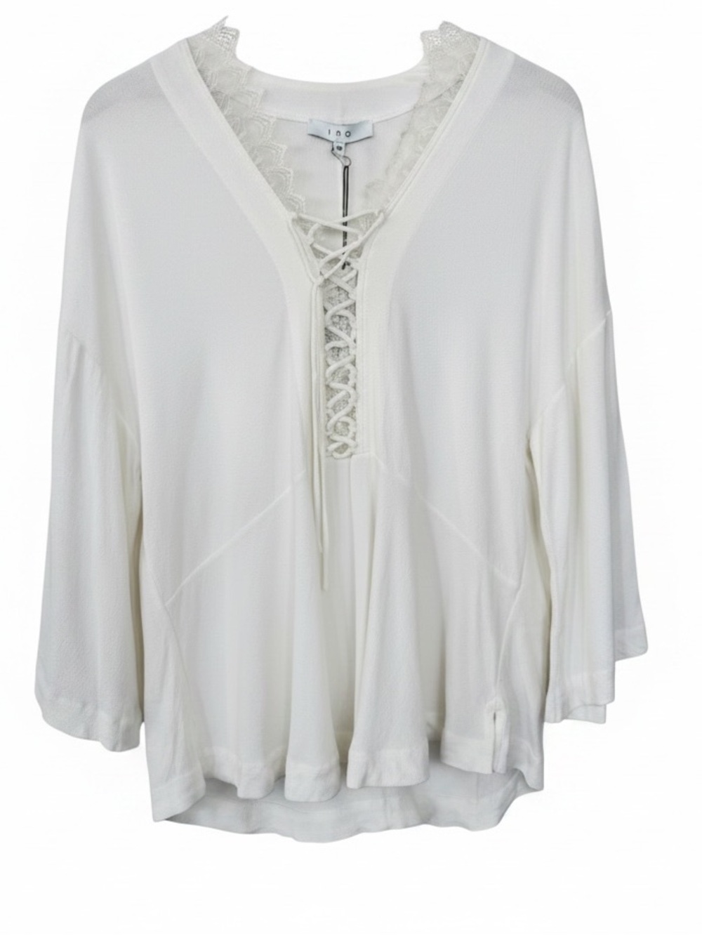 NWT IRO White Lace-Up V-Neck Tunic - Size 40